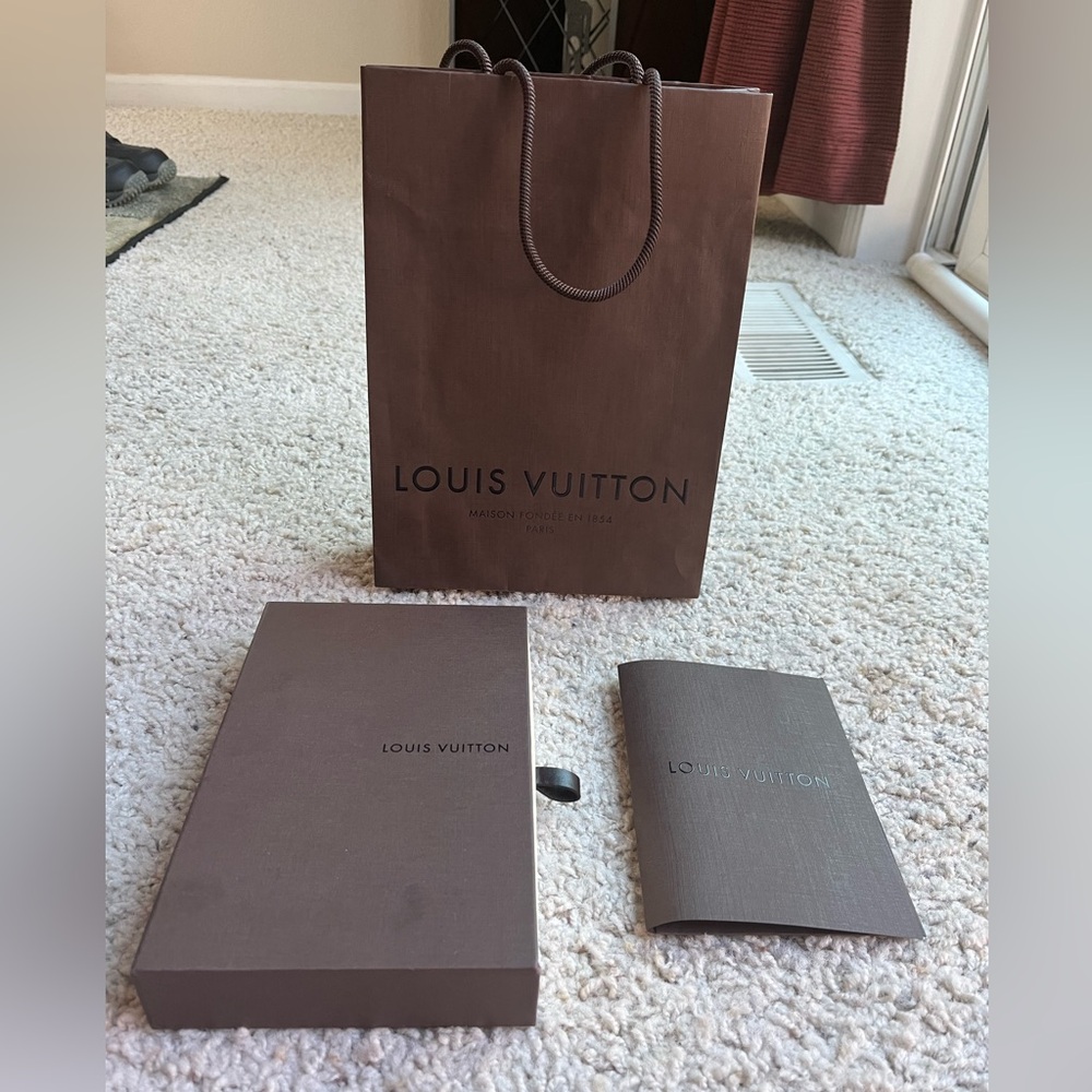 Louis Vuitton Vintage Brown Shopping Bag Box and Receipt Envelope